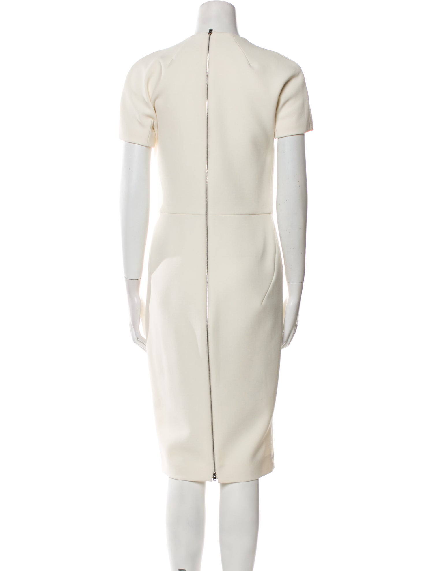 Victoria Beckham Crew Neck Midi Length Dress
